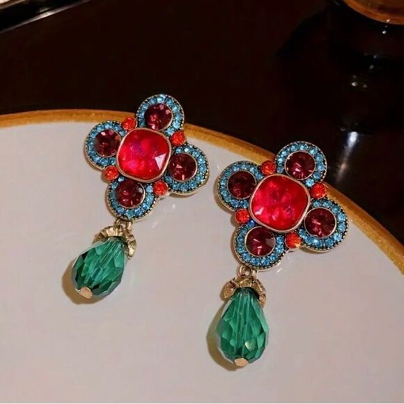 🌺 Betsey Johnson eclectic style drop dangle earrings 🌺 - Picture 9 of 9